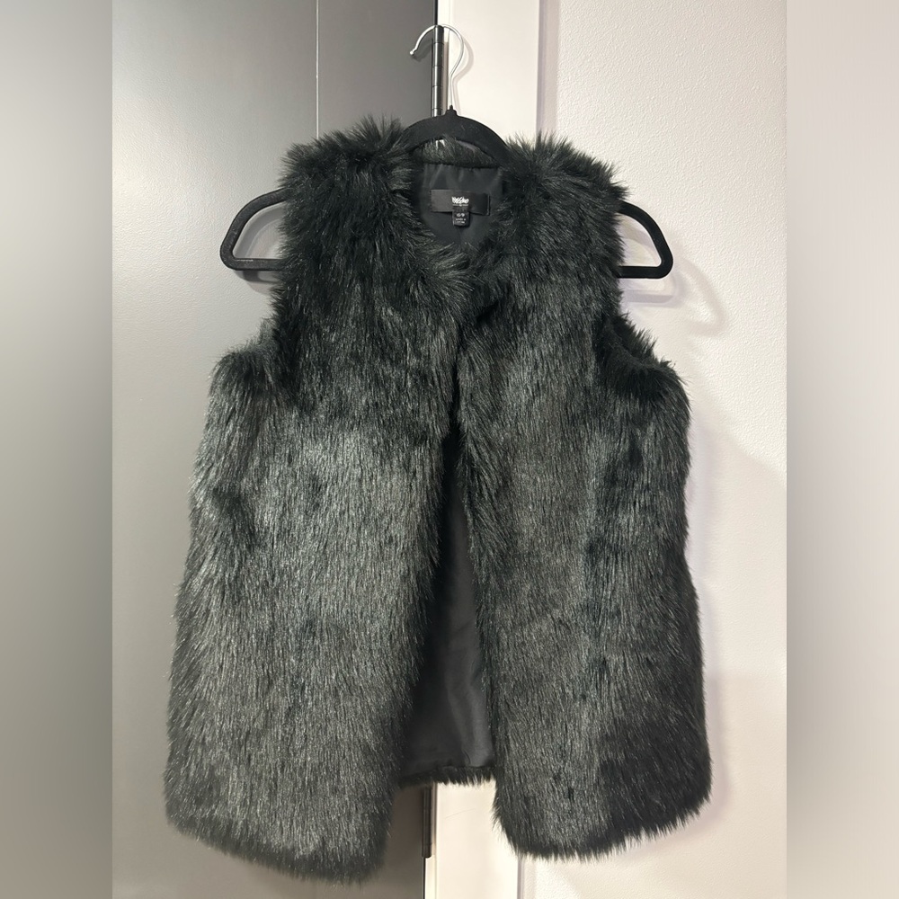 Black fur vest